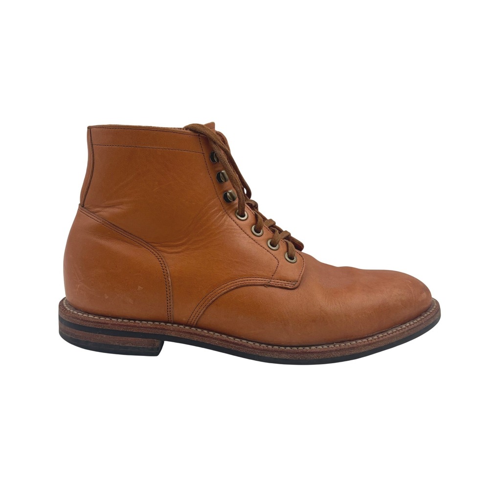Grant Stone Diesel Boot Men 10D Tan Essex Leather Plain Toe Lace Up GS0057